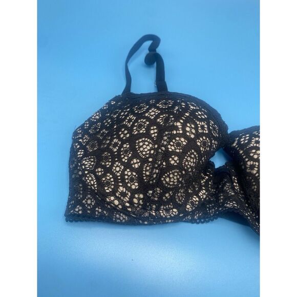 Victoria's Secret Dream Angels Lined Demi Bra Size 32C Black Lace - Picture 2 of 14